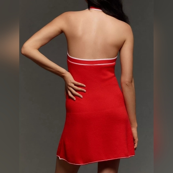 Daily Practice by Anthropologie Full Speed Retro Knit Halter Mini Dress, RED - Picture 4 of 13